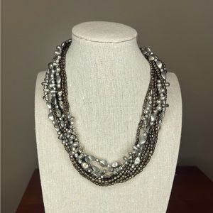 Premier Designs two tone metal, chunky necklace
